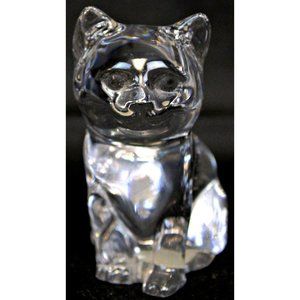 Princess House Kitty Cat Glass Lead Crystal Cristal AU Plomb Paperweight Figure